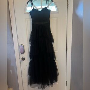 Full length black mesh prom dress. Size 11. Used once.